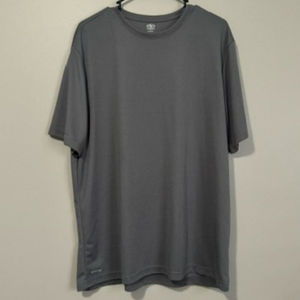 USED Men's Athletic Works Shirt Sleeve Work Out Shirt Color Grey Size XL